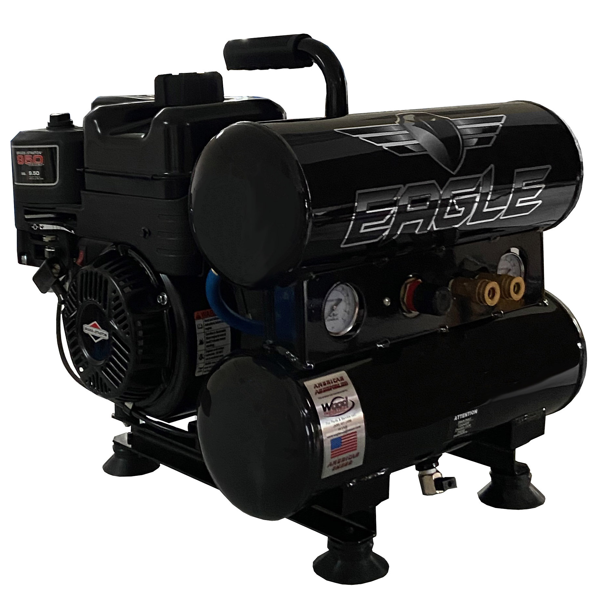 EAGLE, 4 Gallon 7.4 CFM Portable Compressor, Horsepower 6 HP, Air Tank Size 4 Gal, Model# TS60G